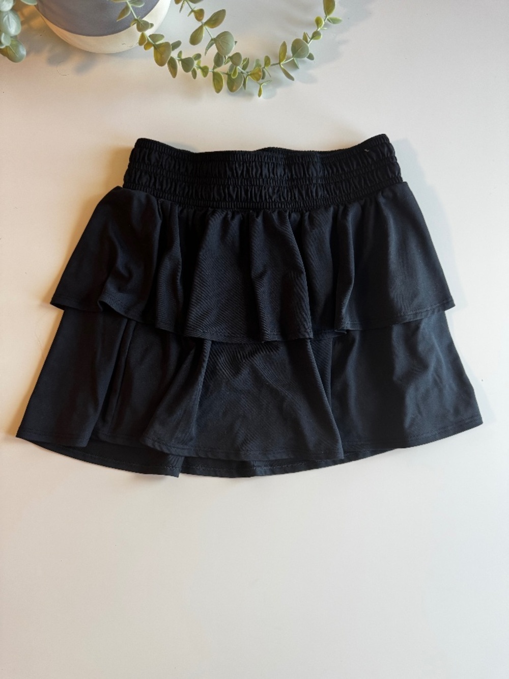 All in Motion Girls Black Tiered Athletic Skort | Built-In Shorts | Size M (8)